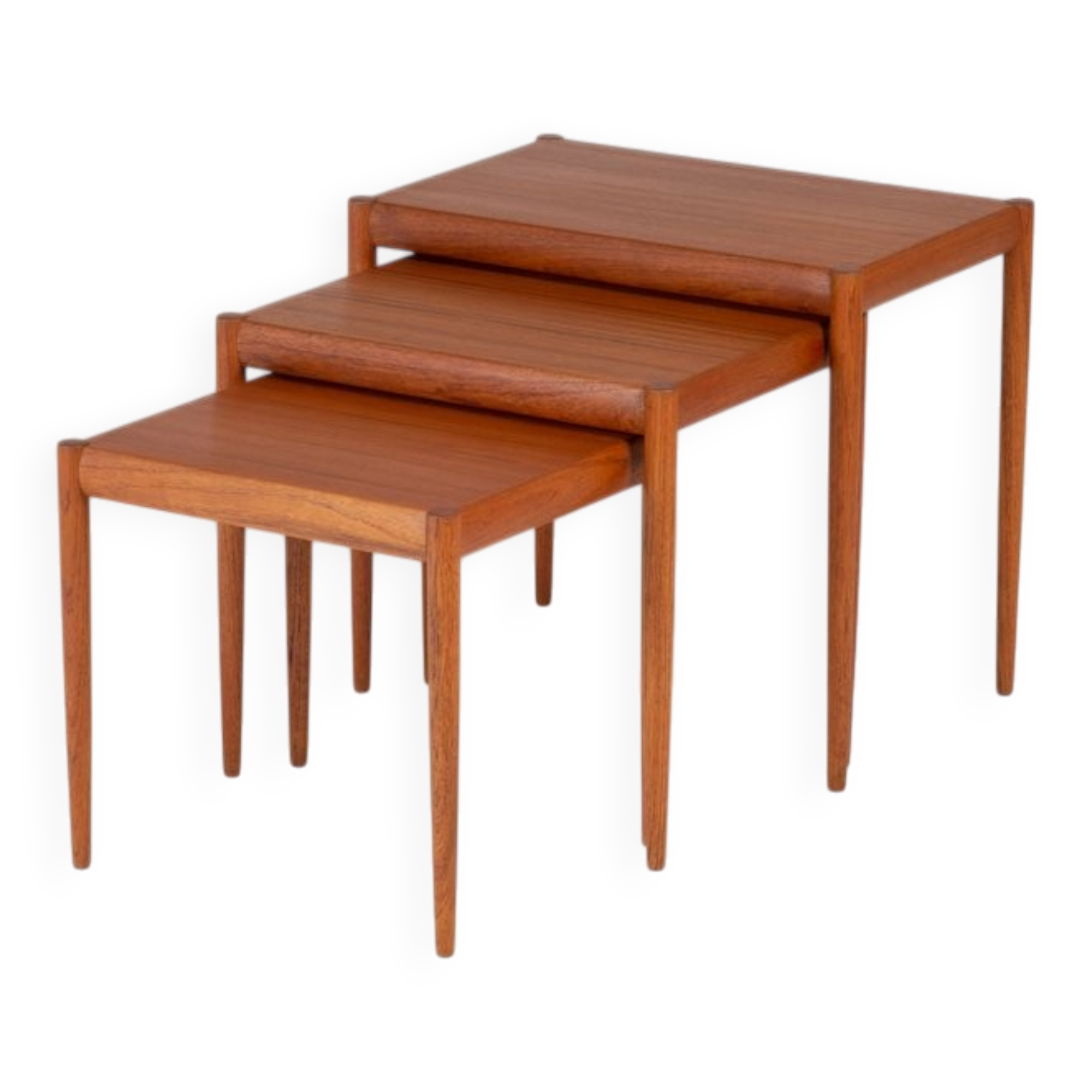 Nest of Tables in Teak, Denmark, 1960s, Set of 3