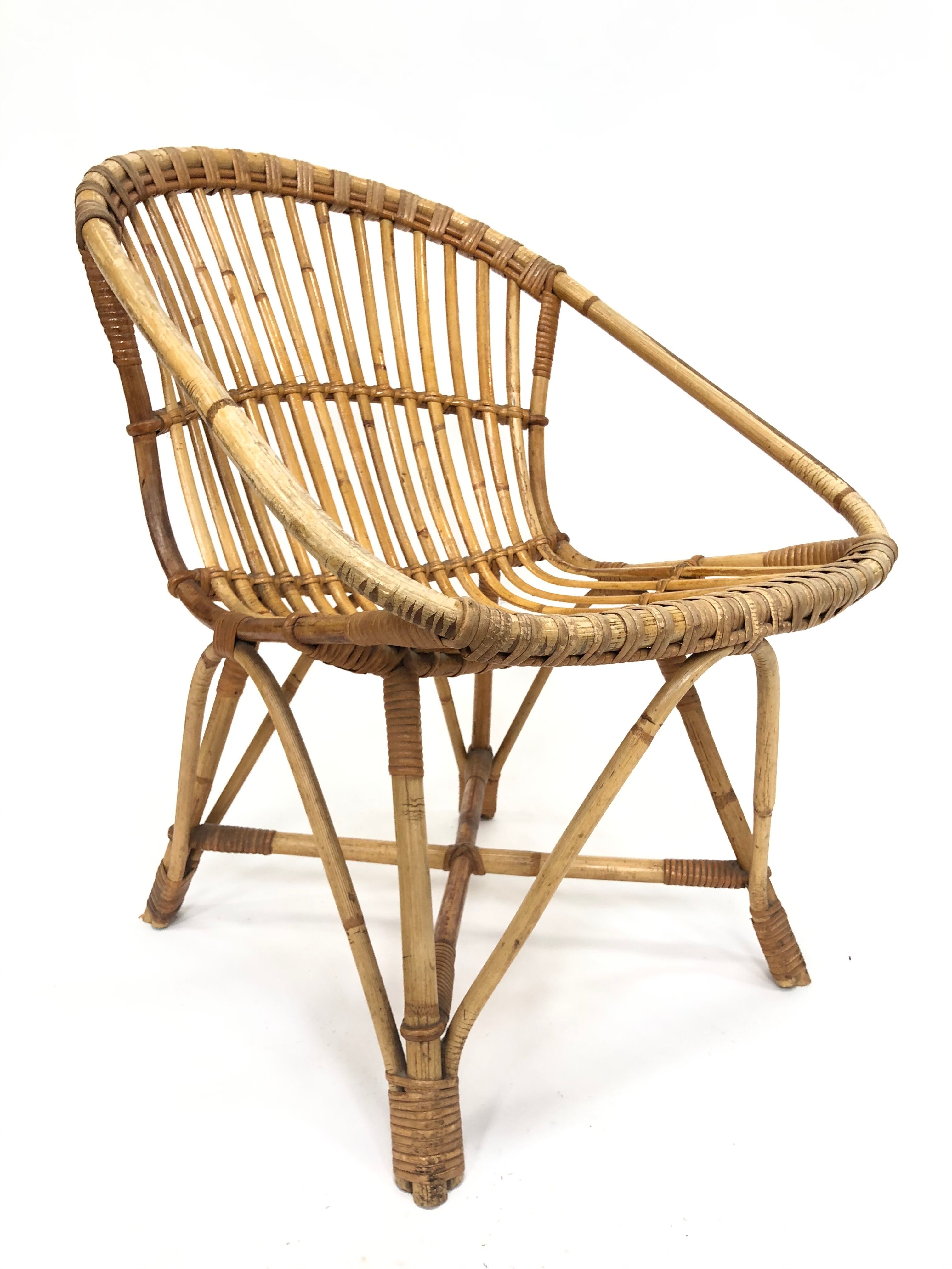 Rohe Noordwolde rattan chair, 1960, Netherlands
