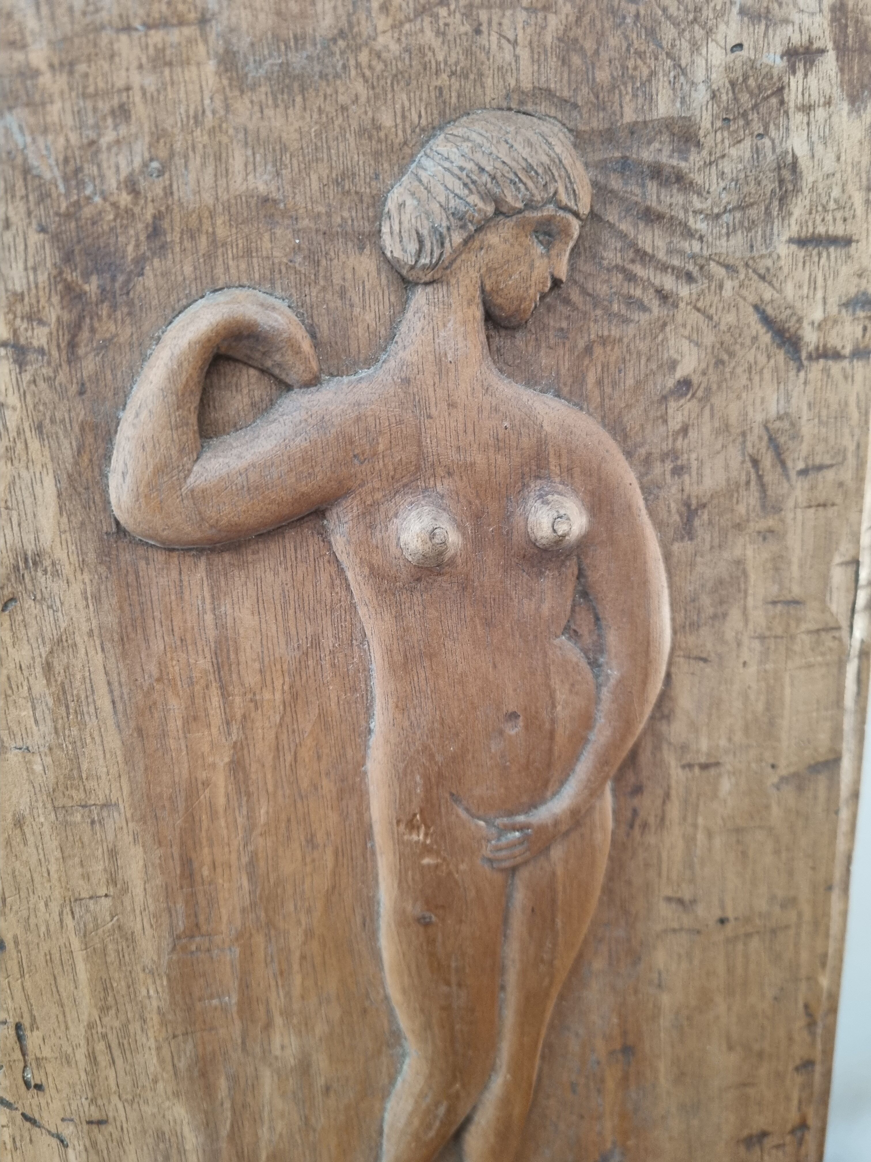 Carved wooden panel