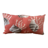 Coral and shell cushion
