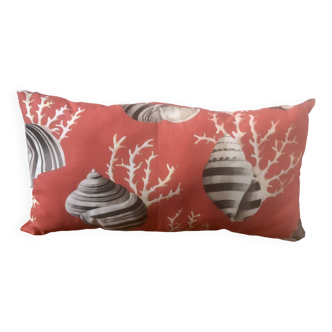 Coral and shell cushion