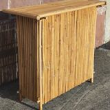 Bamboo counter or bar. (With 2 folding high chairs)