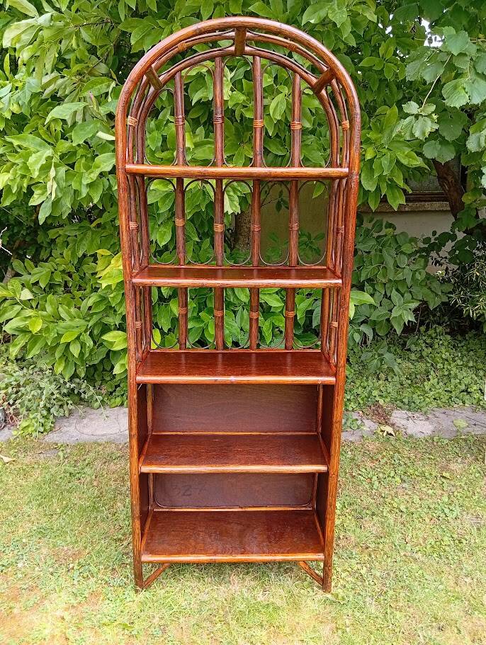 Bamboo wicker bookshelf