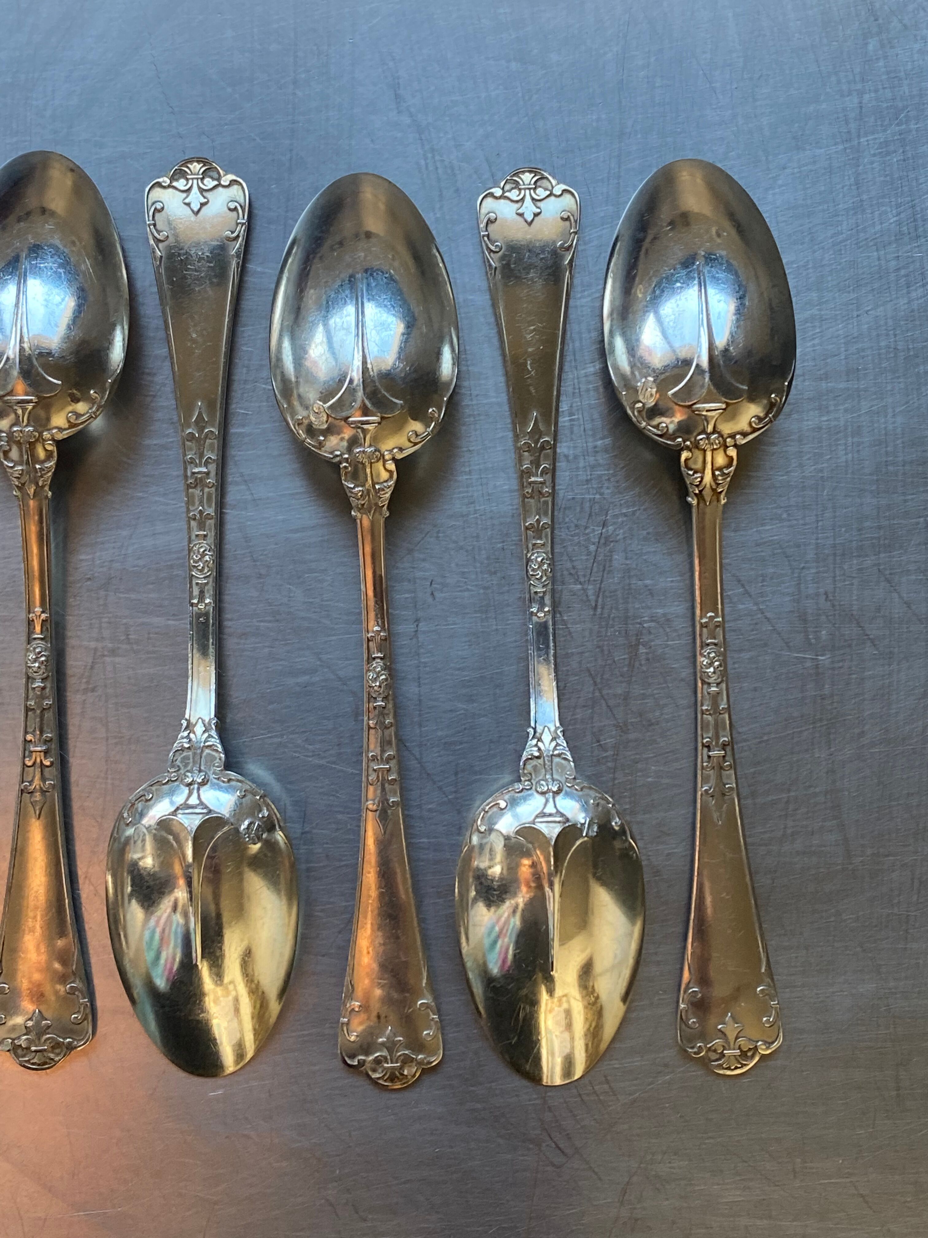12 mocha spoons , solid silver, Émile Puiforcat