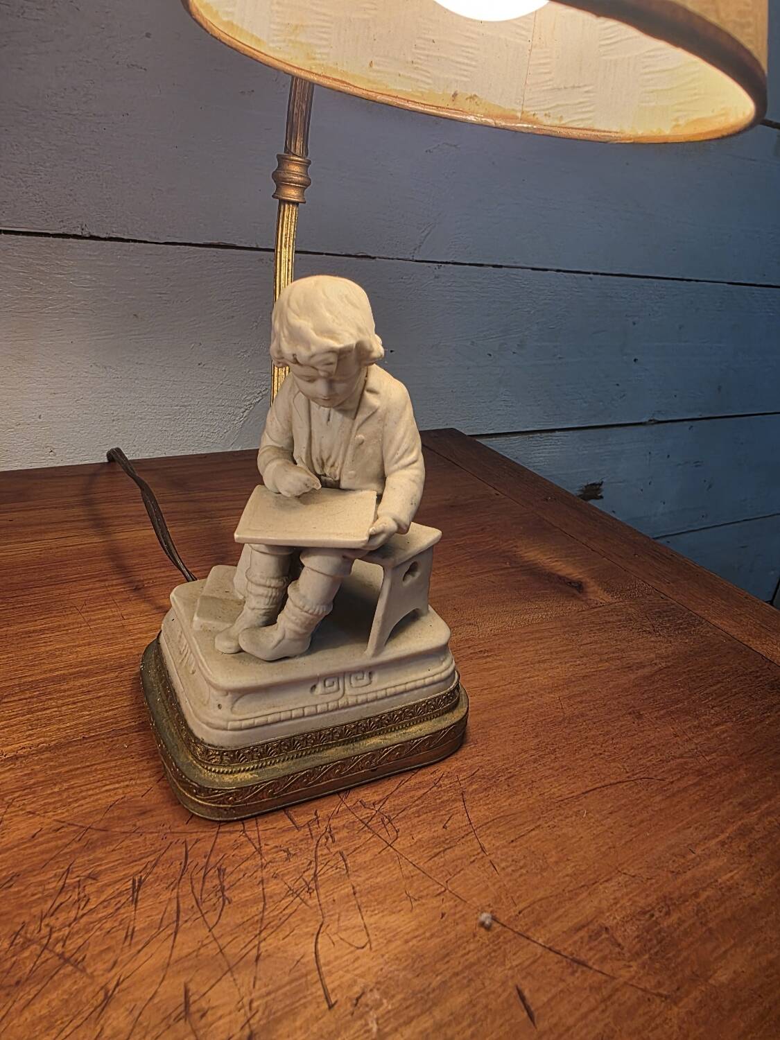 Pair of Louis XVI style bedside lamps, late 19th century