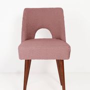 Chaise coquille en bouclé rose, années 1960