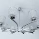 Large Vintage Architectonic  Chrome Glass Pendant Light