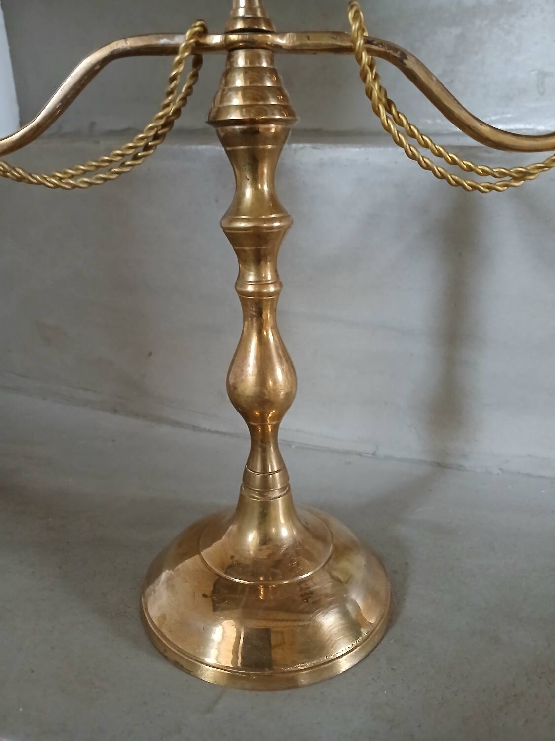 Antique metal chandelier with 3 arms