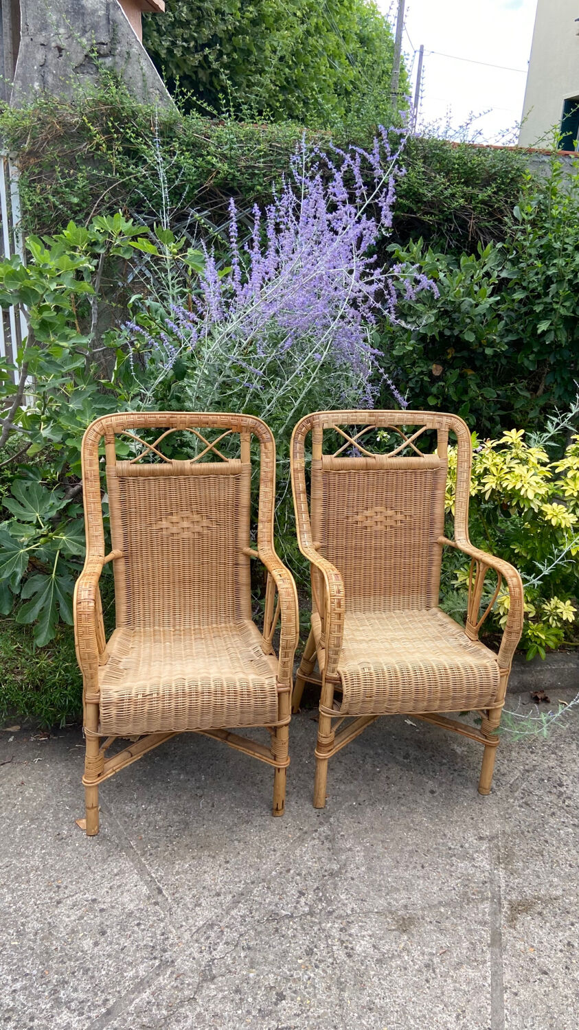 Adult vintage rattan armchair