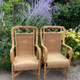 Adult vintage rattan armchair