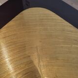 Table basse en laiton gravé de pierre bleue d'Agathe, 1987