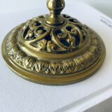Pair of bronze candle holders signed