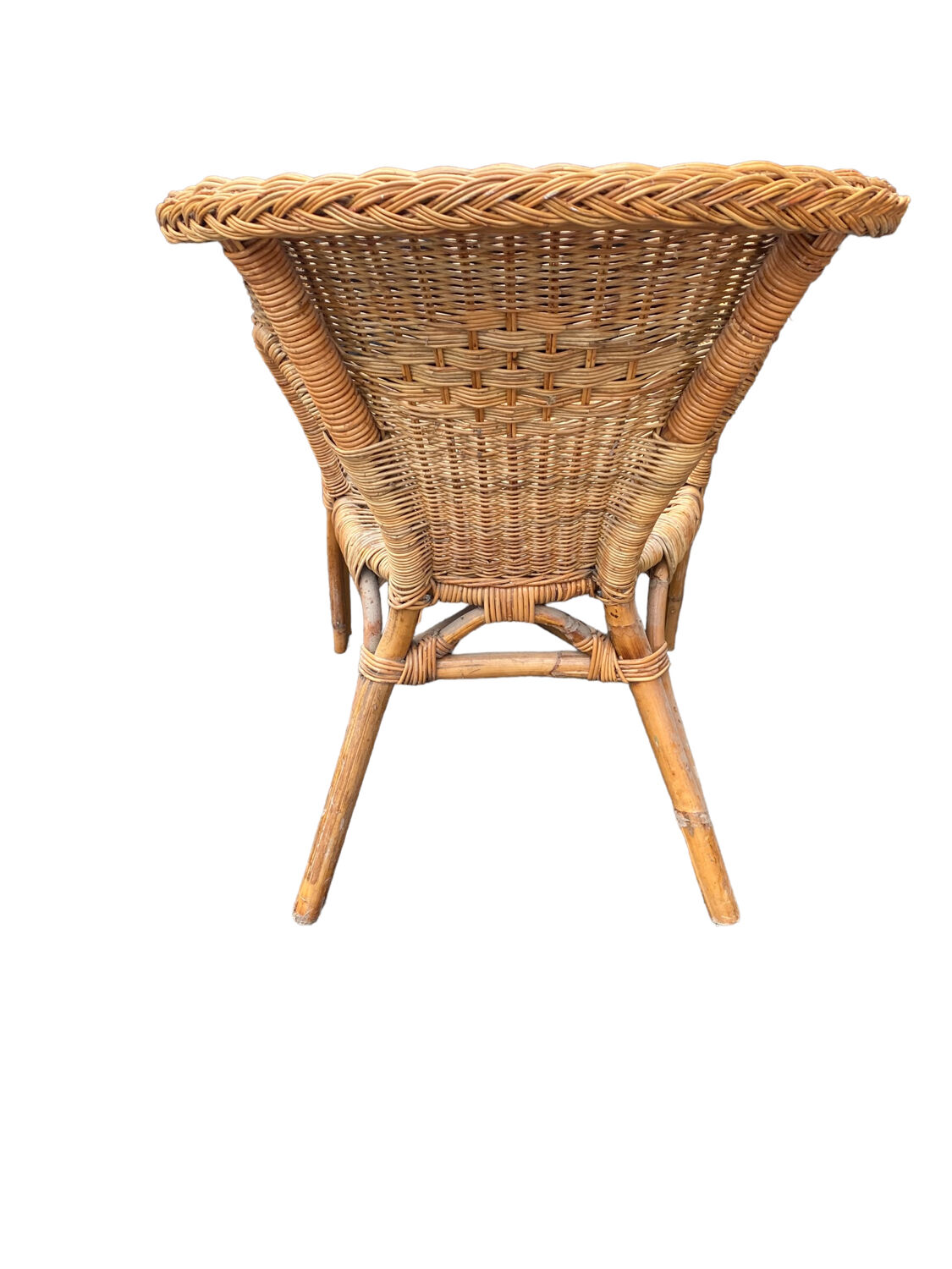 Pair of rattan chairs for outdoor indoor garden living room