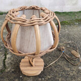 Table lamp, bamboo and rattan, vintage, 60