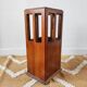 Vintage brutalist umbrella stand made of solid wood.
