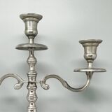 1950s Stunning Candelabra for Three Candles in Stainless Steel. Handmade. Made in Italy