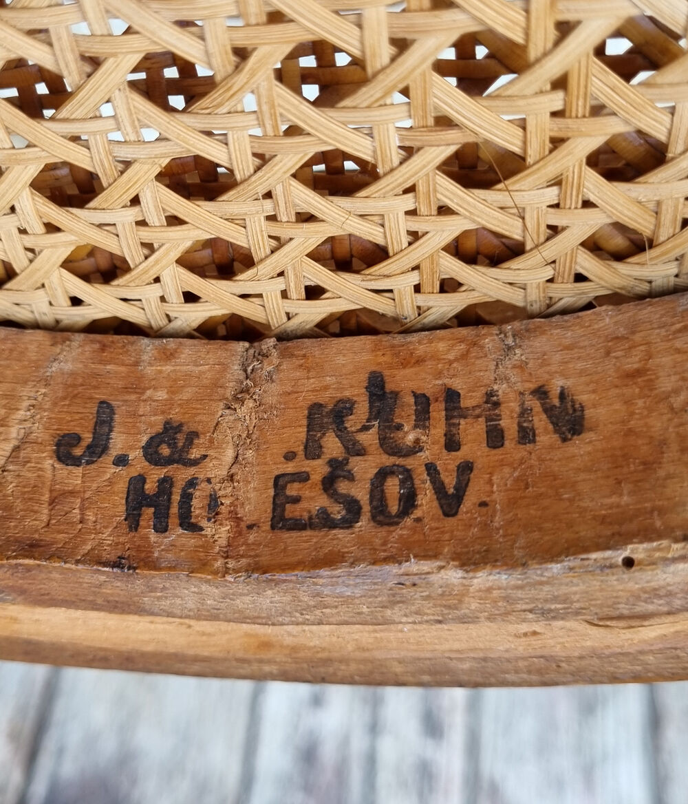 Pair of canned bistro chairs, J. Kohn early twentieth century.