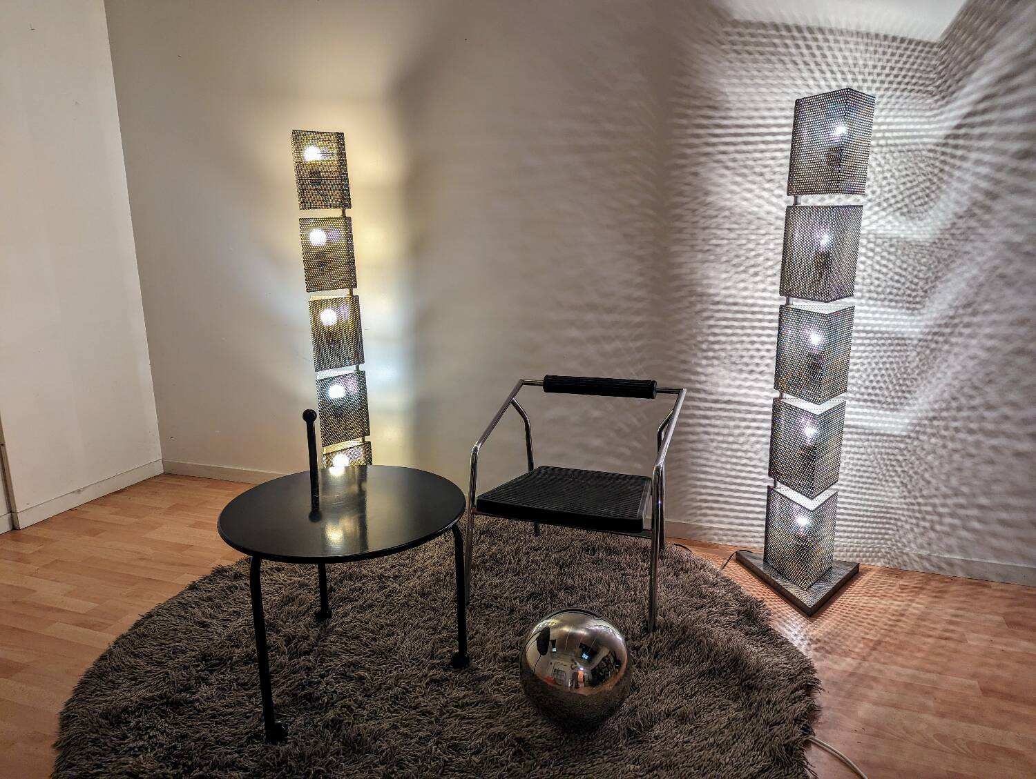 2 post-modern 80s totem lampposts