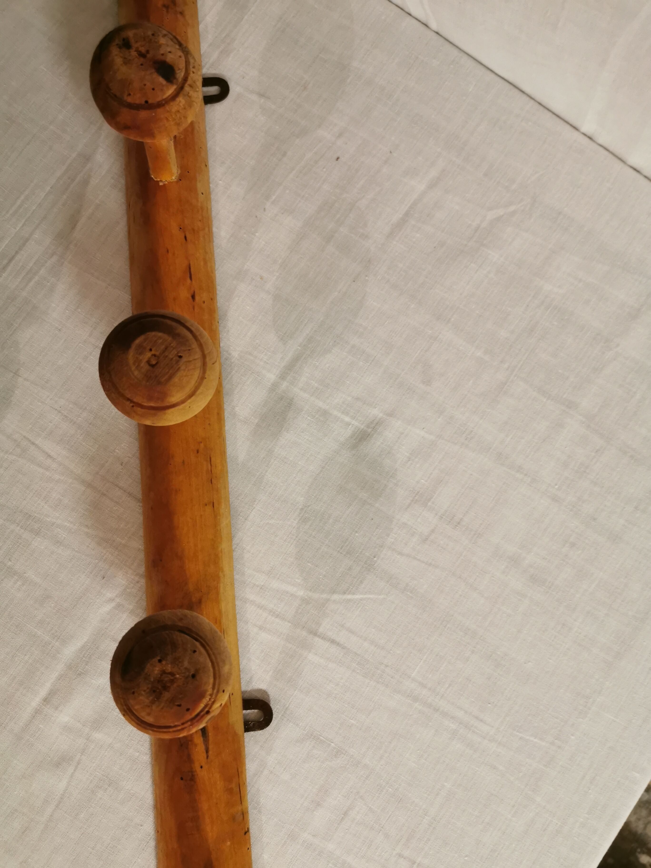 Vintage wooden coat door 5 patères