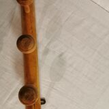 Vintage wooden coat door 5 patères