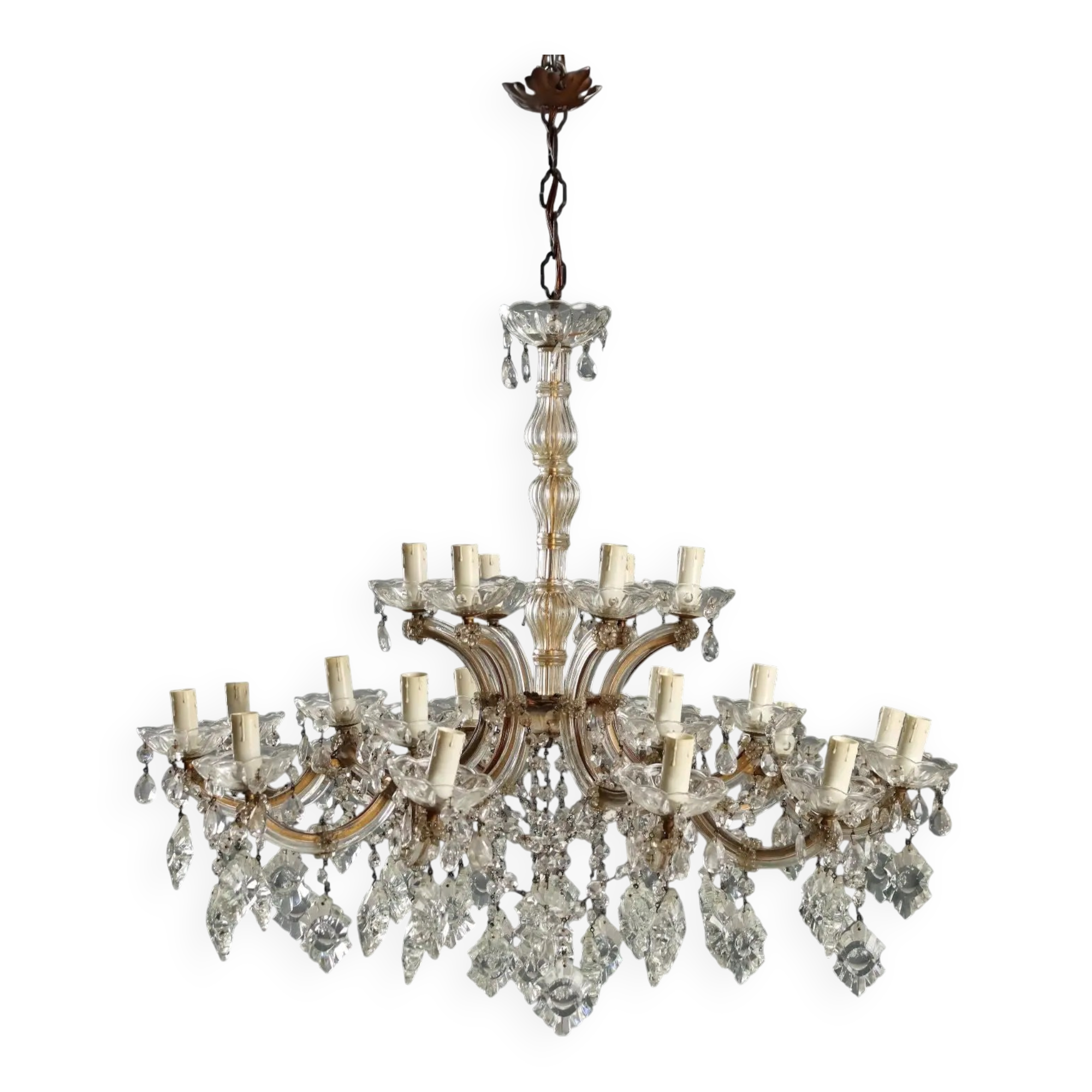 Antique style Maria Theresa chandelier 24 lights Italy 20th century