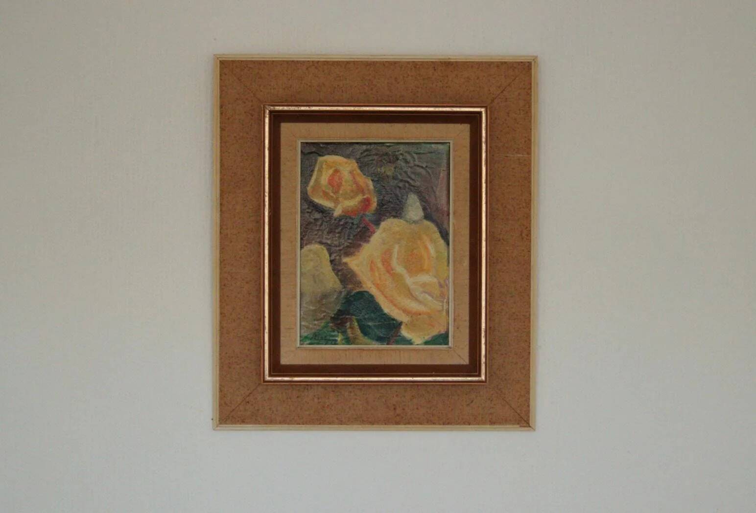 Original Mid Century Swedish Oil on Canvas – “Roses” by Hans Ripa