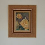 Original Mid Century Swedish Oil on Canvas – “Roses” by Hans Ripa