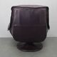 Italian dark purple leather swivel lounge chair, 1980s