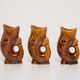 Set of three small brown glass fish, 20th century, Europe, 1960s
