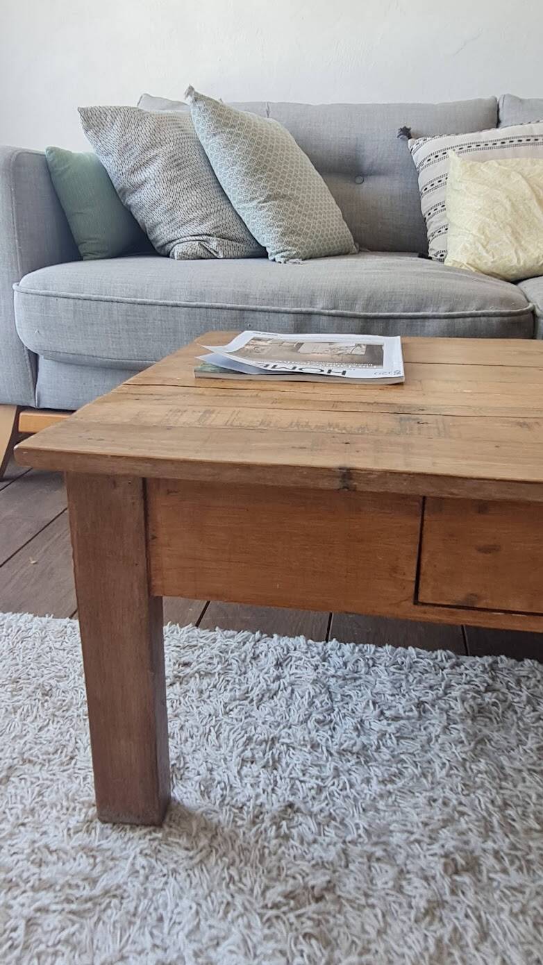 Vintage rectangular wooden coffee table
