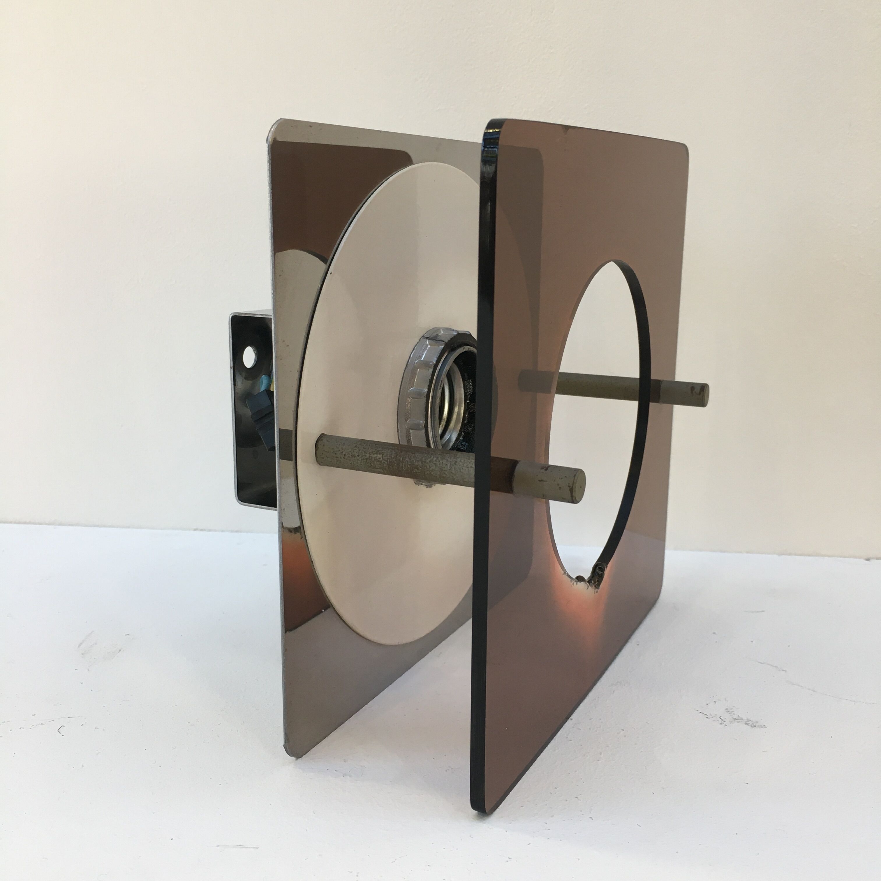 Wall lamp in smoked plexi 70s