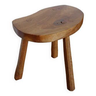 brutalist tripod stool solid wood brutalism