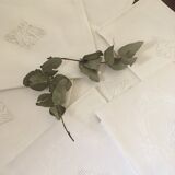 Eight damask towels, C S monogram in the center