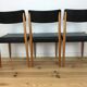 Set de 3 chaises Baumann années 60 hêtre et simili cuir