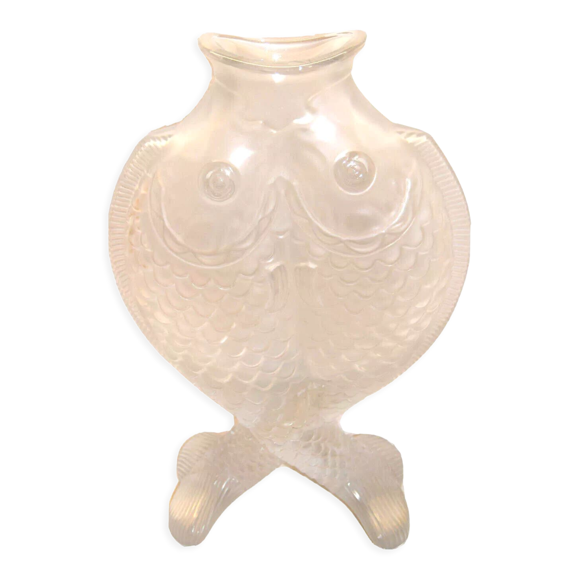 Crystal fish vase by bayel royal crystal of champagne