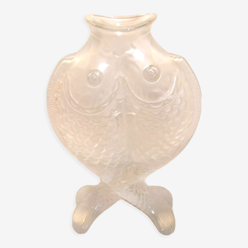 Vase poisson cristal de bayel cristallerie royal de champagne