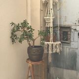 Plant door in double-level macramé