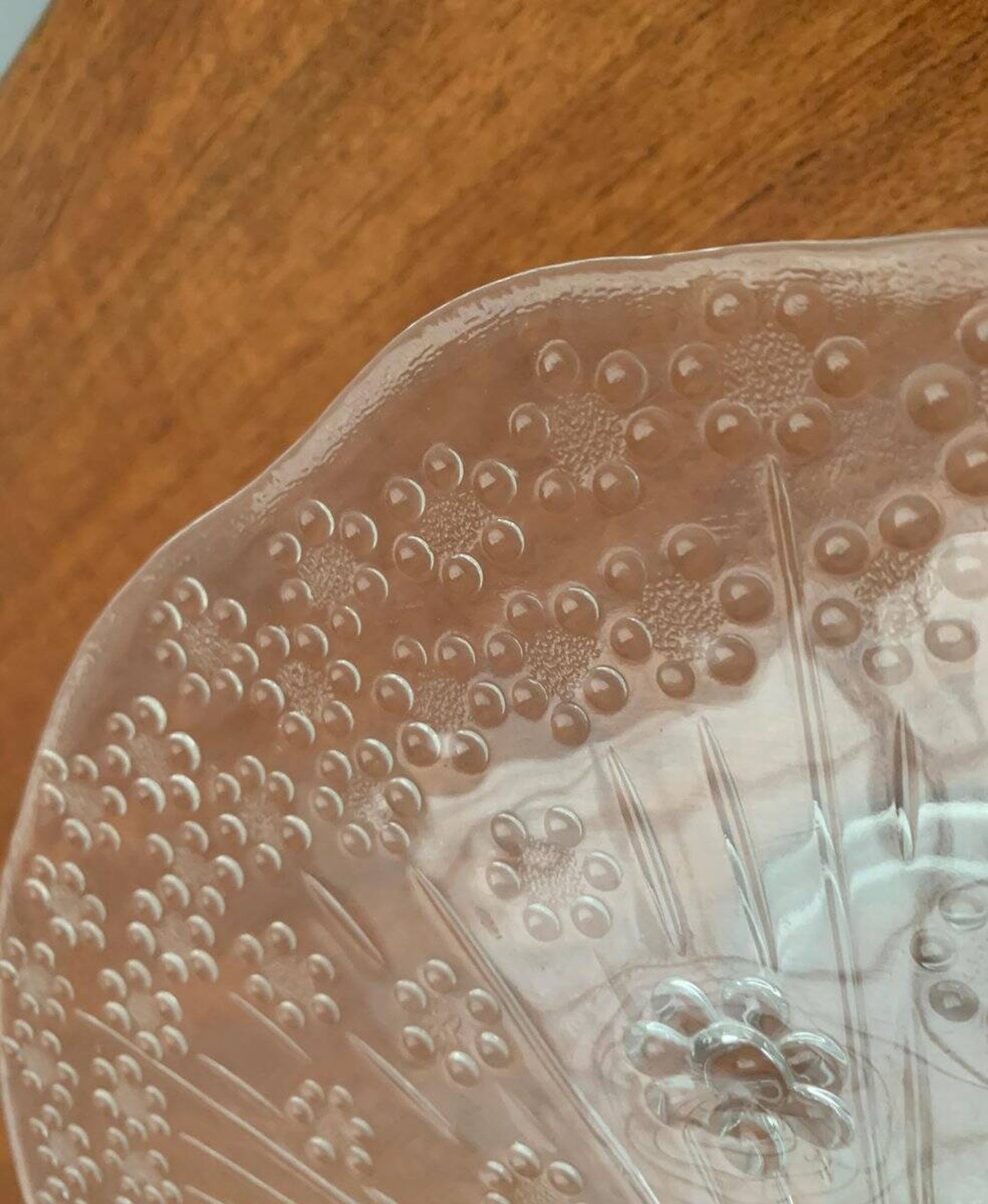 Plateau à gâteau en verre scandinave vintage