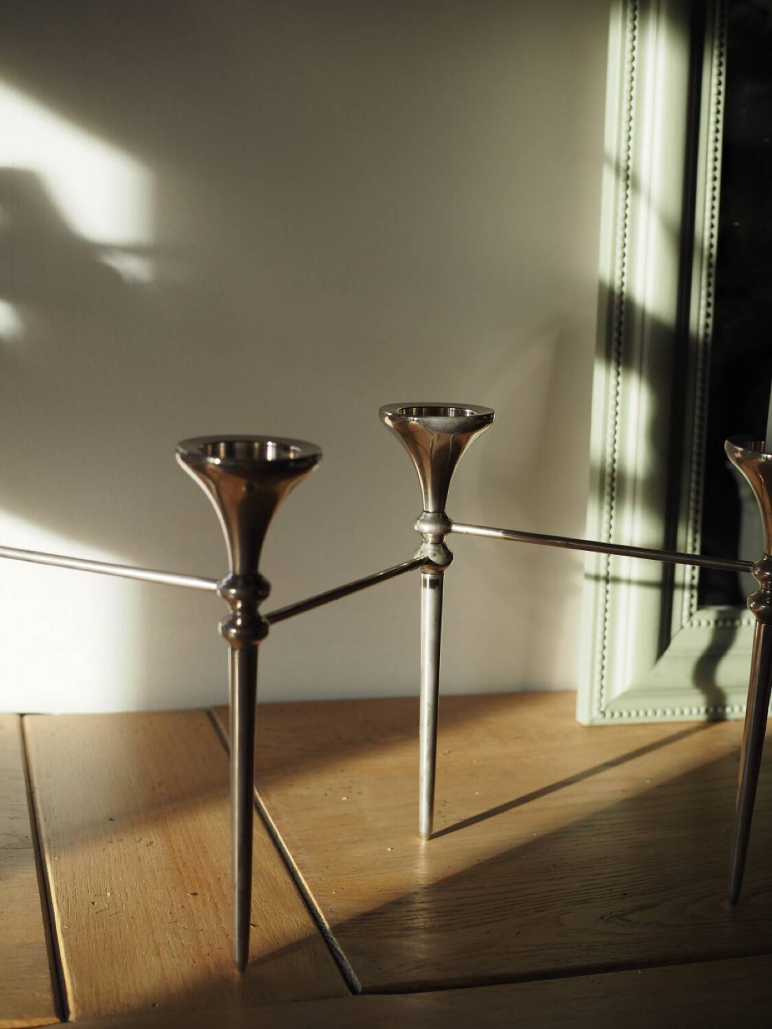 Scandinavian chrome modular candle holder 1960