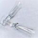 Duo of large champagne flutes in bubble blown glass