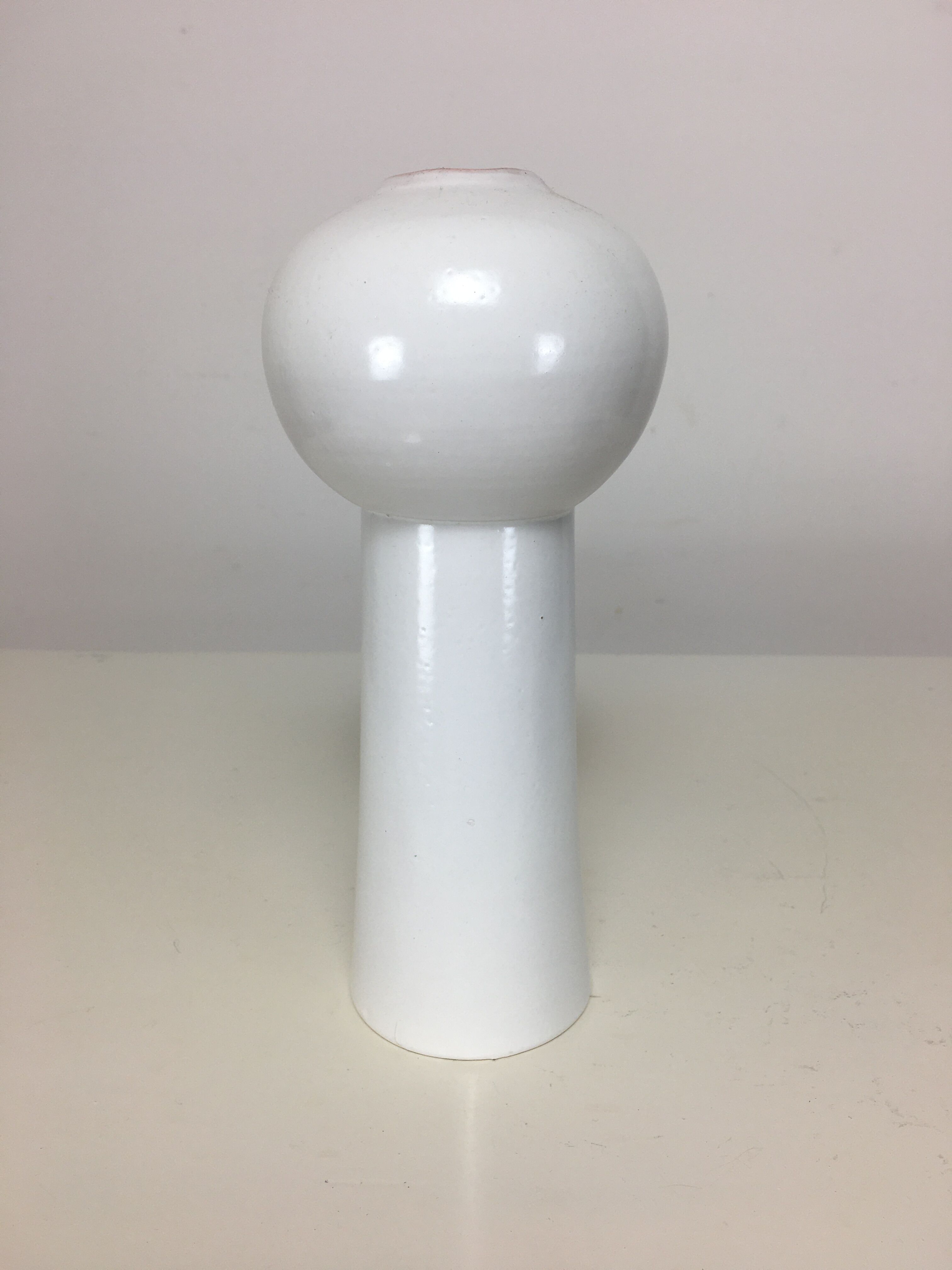 Scandinavian modernist vase, white ceramics