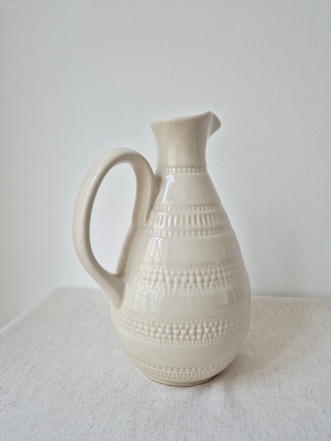 Stoneware Carafe/Vase '1970s "Grespots" - Digoin France Vintage