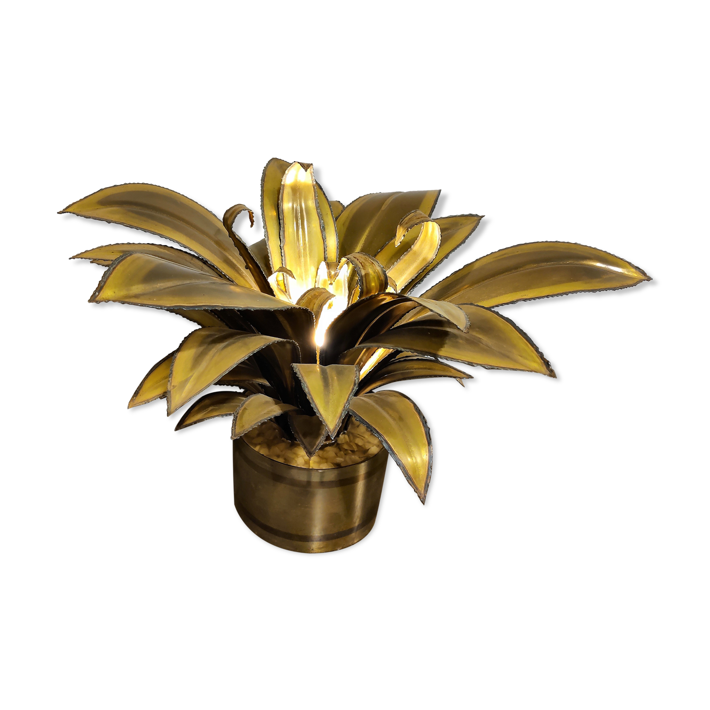 Maison jansen flower table lamp, 1970s