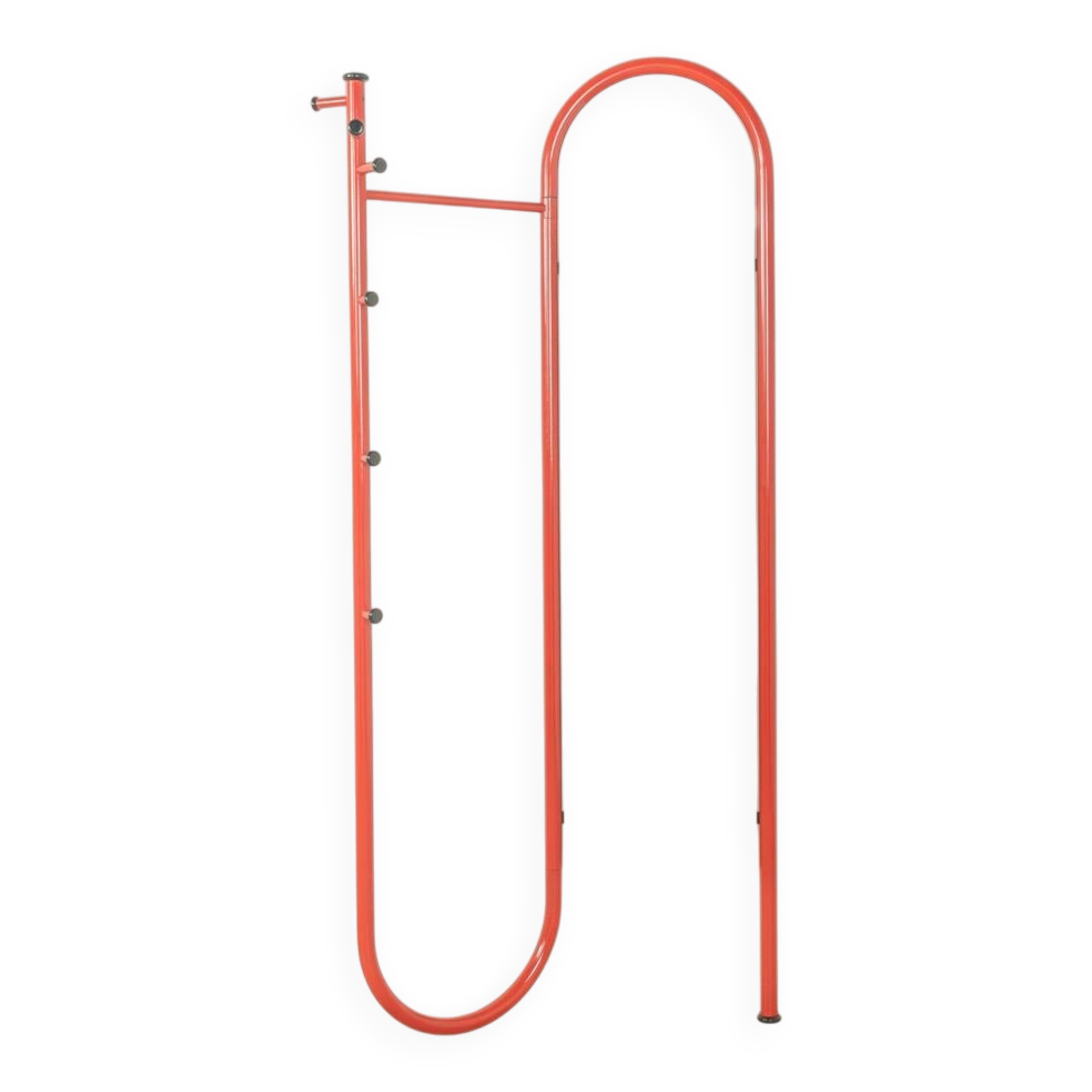 Porte-manteau postmoderne Schönbuch en métal laqué rouge avec miroir, années 1980