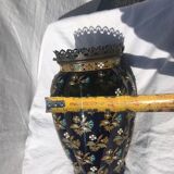 Cloisonné enamel vase and Bronze frame by Gien