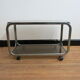 Space Age coffee table in smoked glass and chrome steel, 1970s