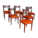 Suite de 6 chaises scandinaves années 70