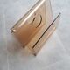 Newspaper holder, Lucite, 70s
