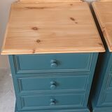 Pair of bedside tables revisited in blue