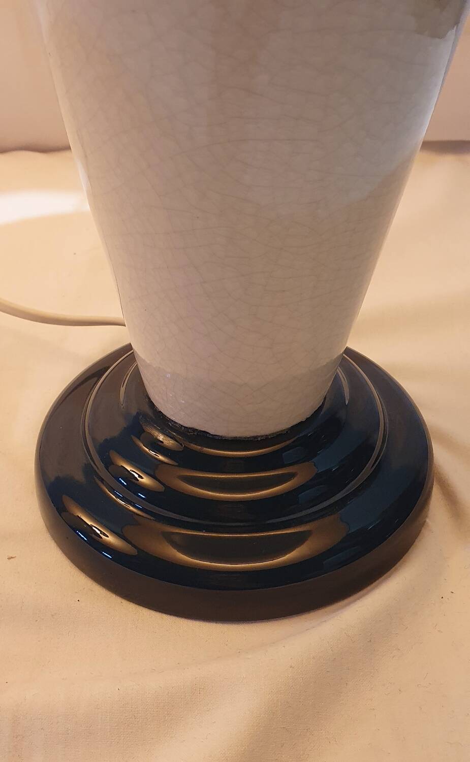 Set 2 lampes de table vintage Français Chatain 68 cm bleu